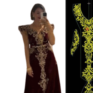 Frgani Royale – Premium Embroidery Design for Evening Gown
