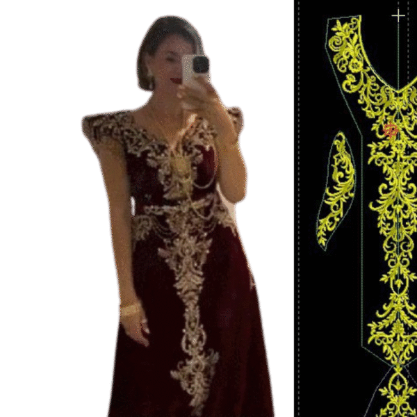 Frgani Royale – Premium Embroidery Design for Evening Gown